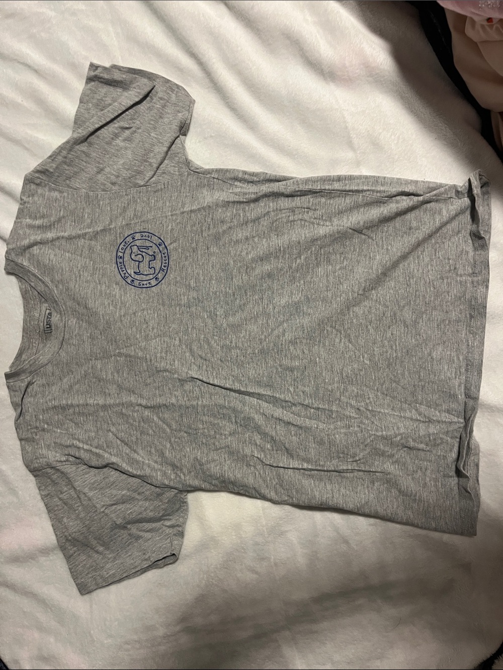 Women's Gray Crewneck Tee with Navy Seal Logo